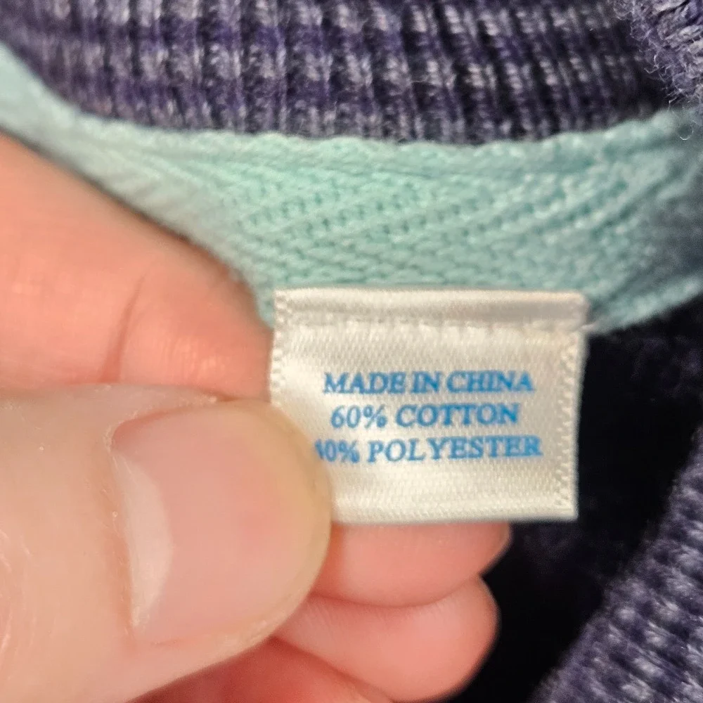 Southern Tide Sweatshirt Mens XL Blue Bailer Jade 1/4 Zip Waffle Knit Outdoor - Picture 8 of 11